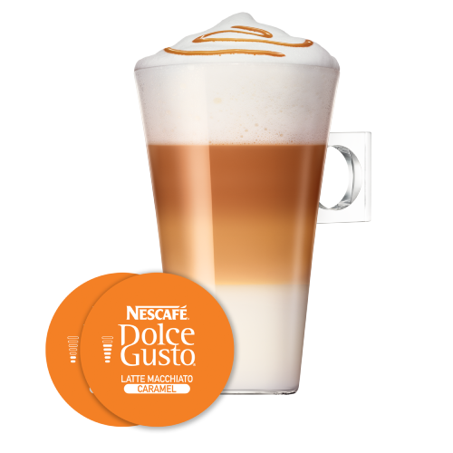 Chávena e Imagem Cápsula CARAMEL LATTE MACCHIATO NESCAFÉ® Dolce Gusto®